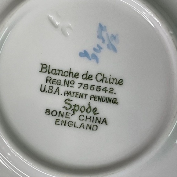 SPODE Antique Bone China Cups And Saucers Geisha Light Blue Blanche de Chine - Picture 11 of 13